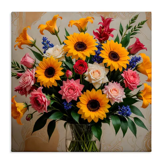 Stupell Industries Bold Sunflowers Mixed Bouquet Canvas Wall Art Design by Yuri Khrushch {1}