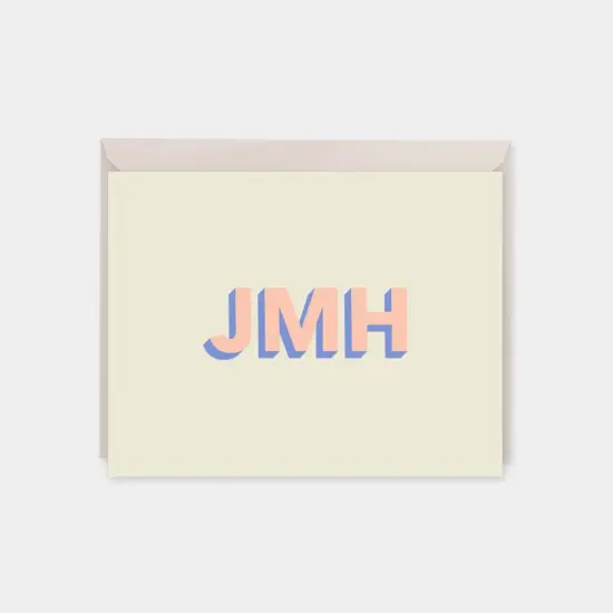 Monogram Note Cards with 3D Type V {1}