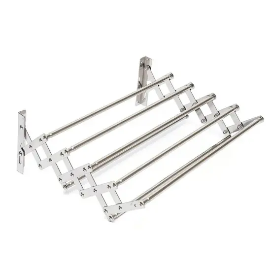 Stainless Steel Wall Mount Retractable Towel Rack Holder Bath Storage Organizer {1}