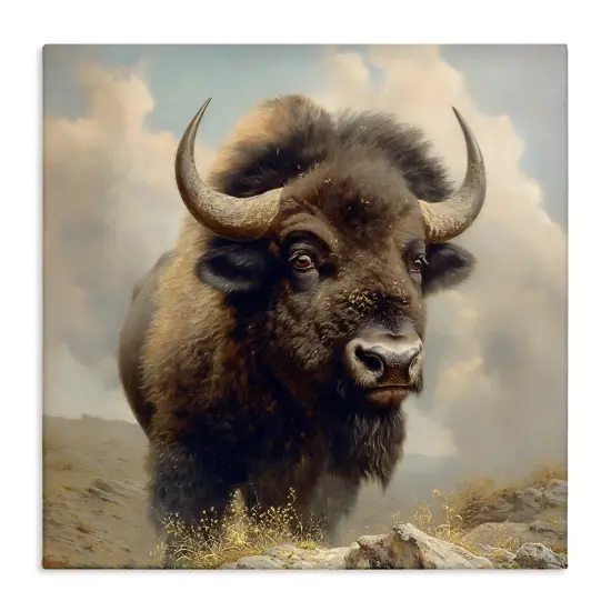 Stupell Industries Strong Bison Horns Canvas Wall Art Design by Steve Huntziker {1}