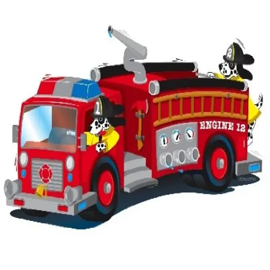 12 - Firetruck Edible Cupcake Toppers {1}