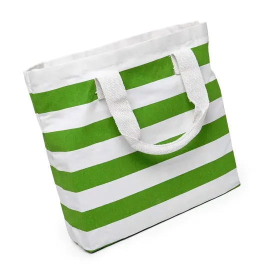 Reusable Stripe Tote Bag 17 5/16 '' x 4 1/4 '' x 14 '' Ideal for Retail {4}