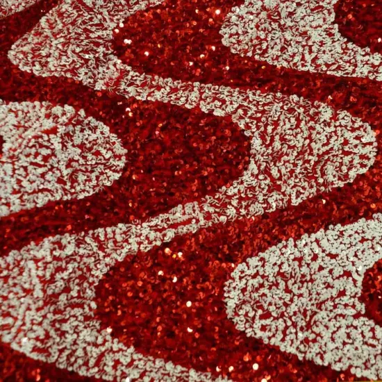 Sequins Velvet Fabric Wave Design 60" Wide Multiple Colors Blush White {5}