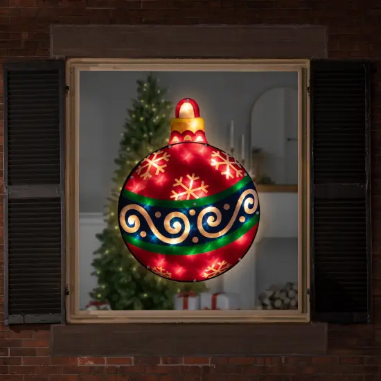 Northlight 19.5" Lighted Red Christmas Ornament Window Silhouette {4}