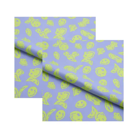 Smiley Face Printed Spandex Fabric {5}