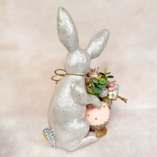 Easter Elegant Bunny with Floral Butterfly Pot {3}