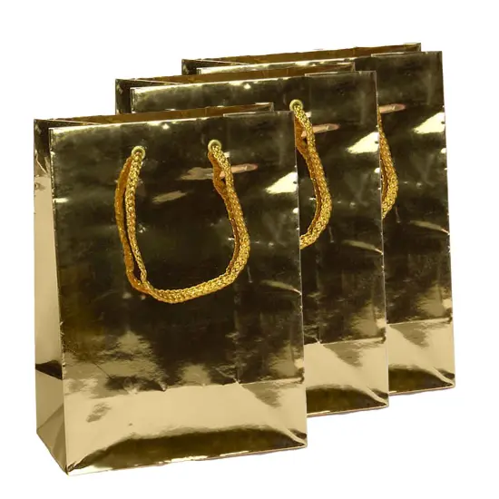 8'' x 4'' x 10'' Metallic Euro Totes for Sophisticated Gifts Gold {4}