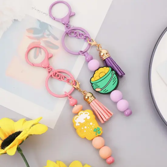 Silicone Focal Beads Kit, 14 Pcs St. Patrick's Day Theme, Assorted Shapes, Silicone Beads Bulk for Jewelry Making {5}