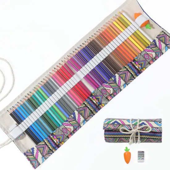 Colored Pencils Set for Adults and Kids Drawing Pencils for Sketch Arts with Eraser Sharpener Canvas Carry Pouch (48-Color) {1}
