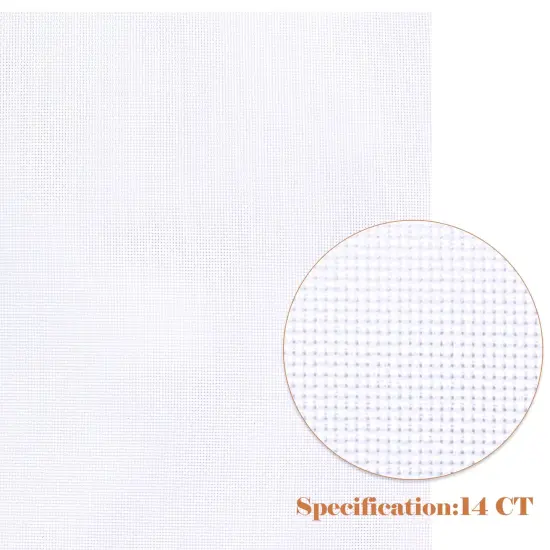 6 Pieces Aida Cloth 14 Count White Cross Stitch Fabric for Craft Embroidery, Handmade Needlework, DIY Handicrafts, 12 by 18-Inch {5}