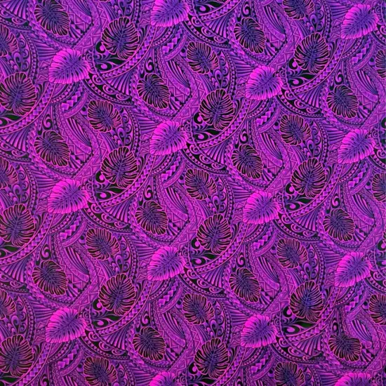 1 Yard Traditional Tattoo Monstera Leaves Rayon Fabric 36" x 43" Length x Width ORANGE GOLD {4}