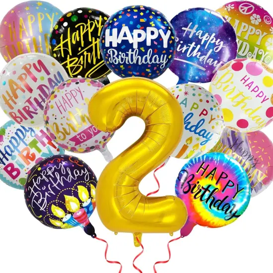 50 Pcs Birthday Party Foil Balloons 2nd Birthday {1}