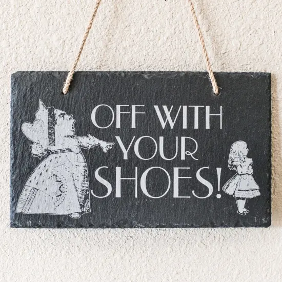 Sign - Slate - Off with your shoes - 12x7in {2}