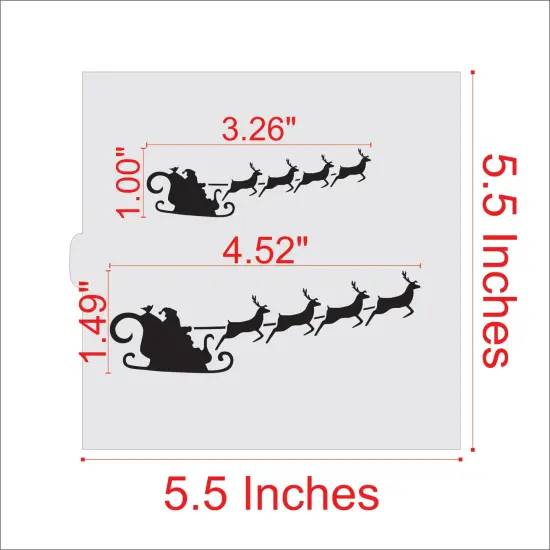 Santa's Sleigh Cookie & Craft Stencil | CM077 by Designer Stencils | Cookie Decorating Tools | Baking Stencils for Royal Icing, Airbrush, Dusting Powder | Craft Stencils for Canvas, Paper, Wood | Reusable Food Grade Stencil {2}