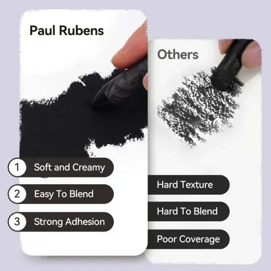 Oil Pastels, 8PCS Black Oil Pastel Set with Creamy Texture Easy to Blend, Bullet Heads HAIYA Oil Pastels for Artists and Beginners, Art Supplies for Painting and Drawing {3}