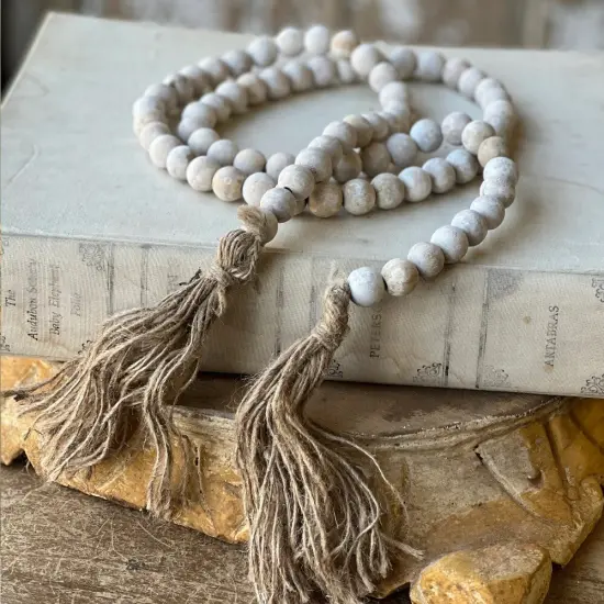 Beaded Garland 59" &ndash; Decorative Wooden Beads for Mantel, Tabletop, Holiday & Everyday Home D&eacute;cor - Holiday Tree {1}