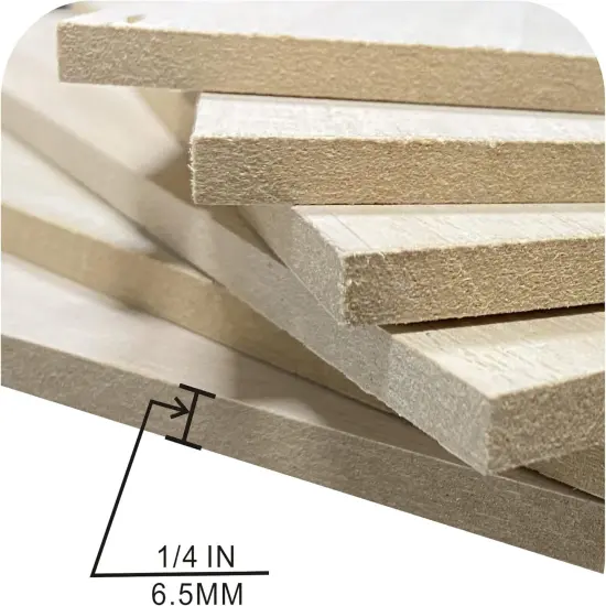 6 Pieces Veneered MDF Double Sided Paulownia Wood,MDF Core,6.4mm 1/4th Inch, 7" x11" Rectangle Slice {4}