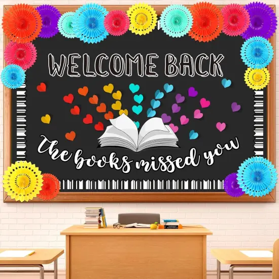 83 Pcs Bulletin Board Set Welcome Back The Books {1}