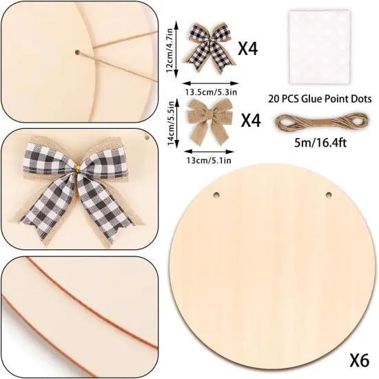 6 Pack Wood Circles for Crafts 14 Inch Unfinished Wood Slices {3}