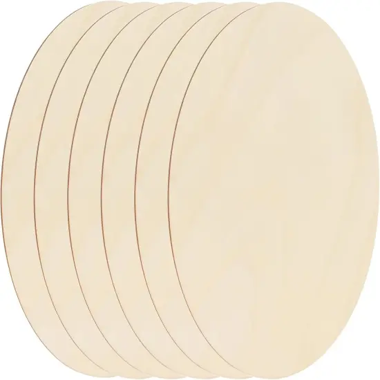 6 Pack Wood Circles for Crafts, 8 Inch Unfinished Wood Circles Discs {1}