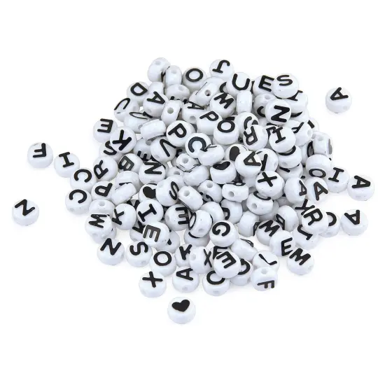 ABC Beads, Black and White, 300 Count {1}