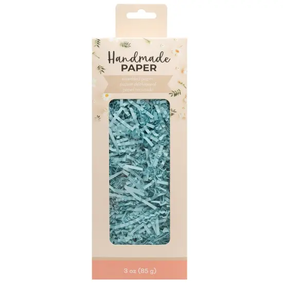 American Crafts Handmade Paper Shredded Paper 3oz-Blue {1}