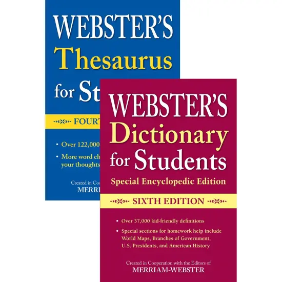 Webster's For Students Dictionary/Thesaurus Shrink-Wrapped Set {1}