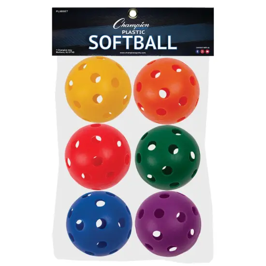 Plastic Softballs, Set of 6 {1}
