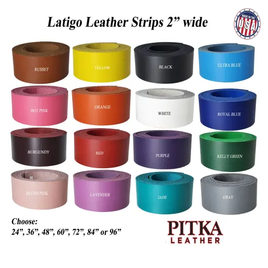 Leather Strips 2 Inch Wide 12" to 96" Long 6-7 oz ( 2.4 - 2.8 mm)-Belts-Collars-Leashes-Purse Straps-Guitar Straps-Hat Bands {2}