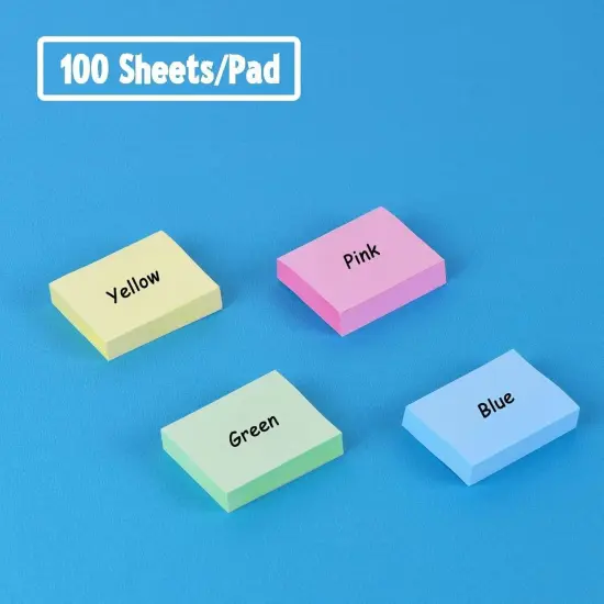 50 Pads Mini Sticky Notes, Small Self-Stick Note, Bulk Tiny Pads for Office, School, Home, 100 Sheets/Pad, 4 Pastel Colors, Pink, Yellow, Green, Blue {2}