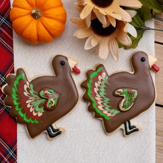 Thanksgiving Turkey Cookie Cutter Set 2-Piece Premium Stainless Steel {4}