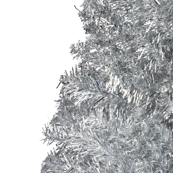 Northlight Artificial Tinsel Christmas Tree - 7' - Silver - Unlit {4}