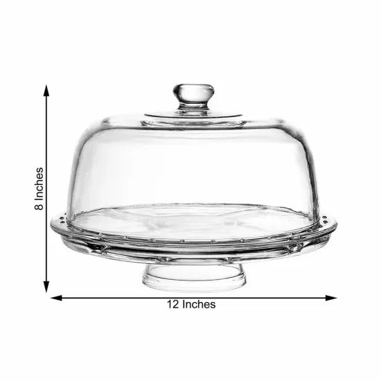 12" Clear Acrylic Cake Stand 6 in 1 Multifunctional Serving Platter Wedding Home {4}