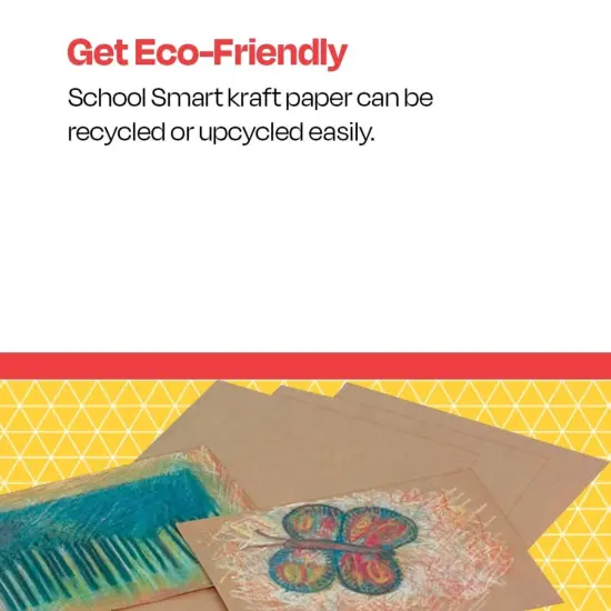 School Smart Kraft Paper Sheets, 60 lbs, 18 x 24 Inches, Brown, 100 Sheets {4}