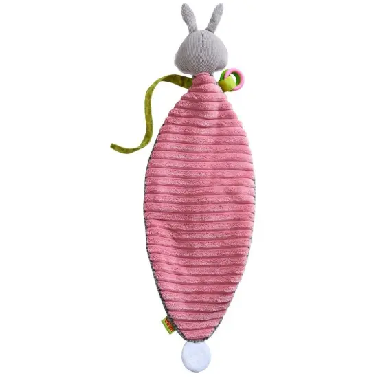 HABA Bunny Hops Baby Blanket and Crinkle Toys for New Baby Gifts and First Easter Gift Ideas, Pacifier Holder Rabbit Toys Multicolor {3}