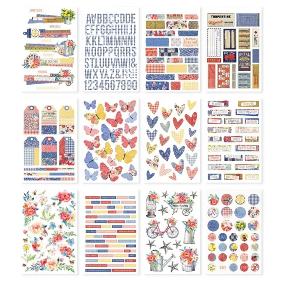 Simple Stories Sticker Book 12/Sheets-Simple Vintage Linen Market {2}