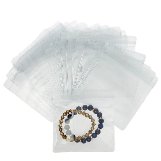 100 Pack Clear Plastic Bags for Jewelry, Earrings, Necklaces, Mini Resealable Bags for Small Business (4.4 x 4.4 In) {3}
