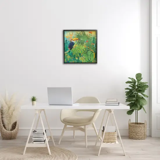 Stupell Industries Toucan Rainforest Nature Framed Giclee Art Black Frame {2}