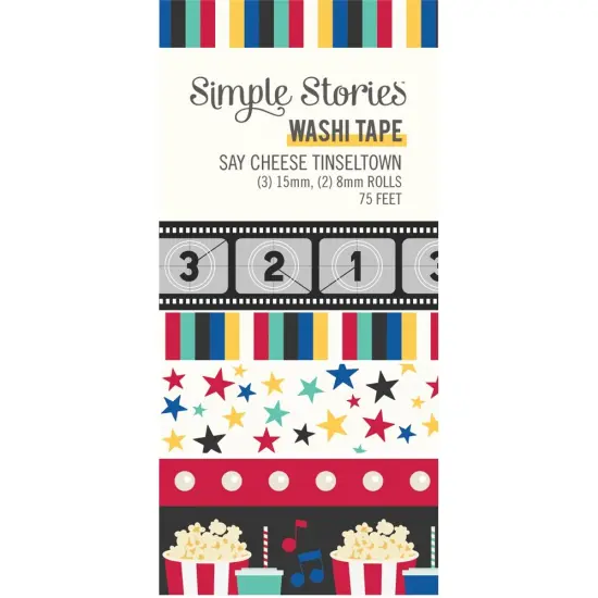 Say Cheese Tinseltown Washi Tape-5/Pkg {1}