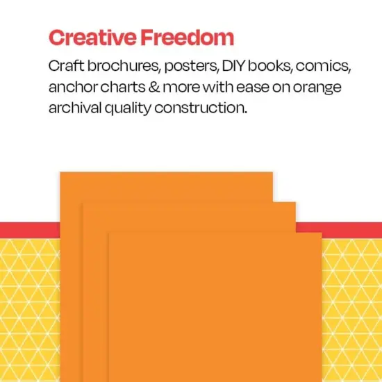 School Smart Folding Bristol Board, 12 x 18 Inches, Orange, Pack of 100 {4}