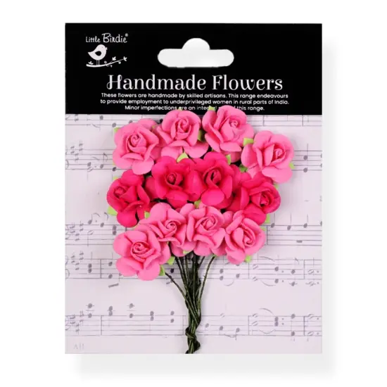 Little Birdie Catalina Paper Flowers 12/Pkg-Precious Pink {1}