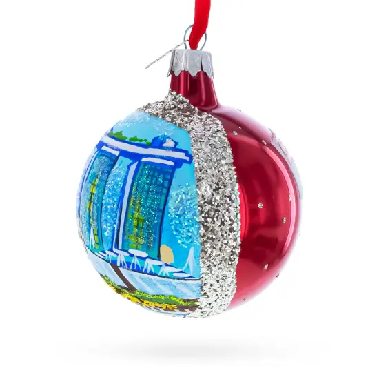 Art Science Museum, Marina Bay, Singapore Glass Ball Christmas Ornament 3.25 Inches {4}