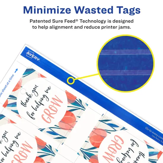 Avery Printable Matte White Tags with Strings, 2" x 3" Rectangle {3}