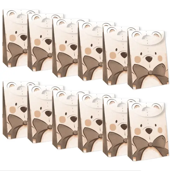 Big Dot of Happiness We Can Bearly Wait - Teddy Bear Baby Shower Gift Favor Bags - Party Goodie Boxes - Set of 12 {5}