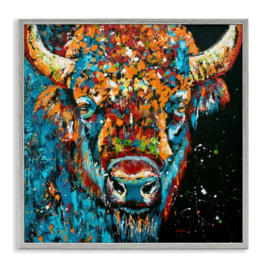 Stupell Industries Modern Bison Street StyleFramed Giclee Art Gray Frame {1}