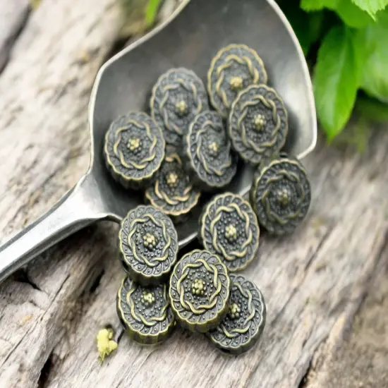 *50* 10mm Antique Bronze Coin Beads {1}