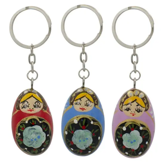 Set of 3 Metal Dolls Key Chains {1}