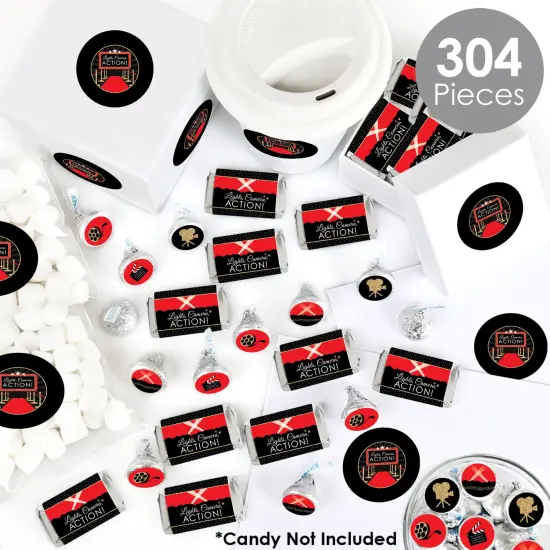 Big Dot of Happiness Red Carpet - Movie Night Party Candy Favor Sticker Kit - 304 Pieces {3}