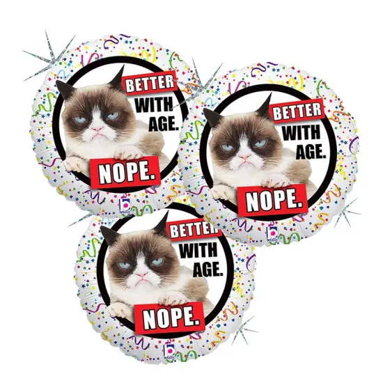 Grumpy Cat Better With Age Nope Foil Balloon Round 18" {5}