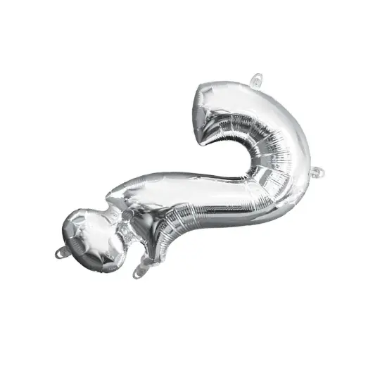 Anagram&reg; 16" Silver Question Mark Balloon Air Fill Only Foil Mylar {5}